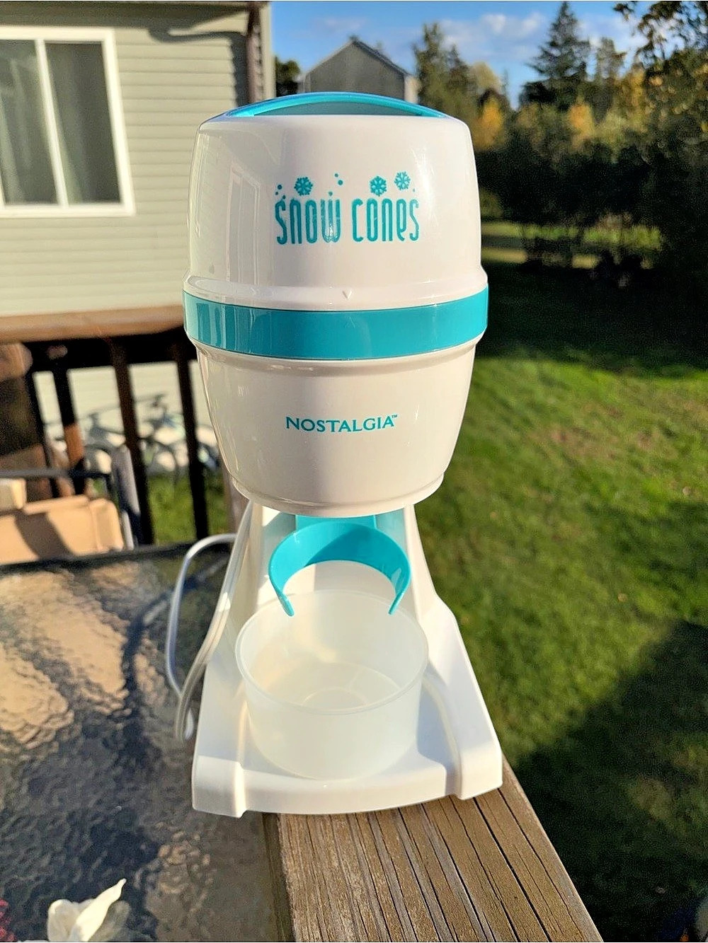 Nostalgia Electric Snow Cone Maker White & Blue